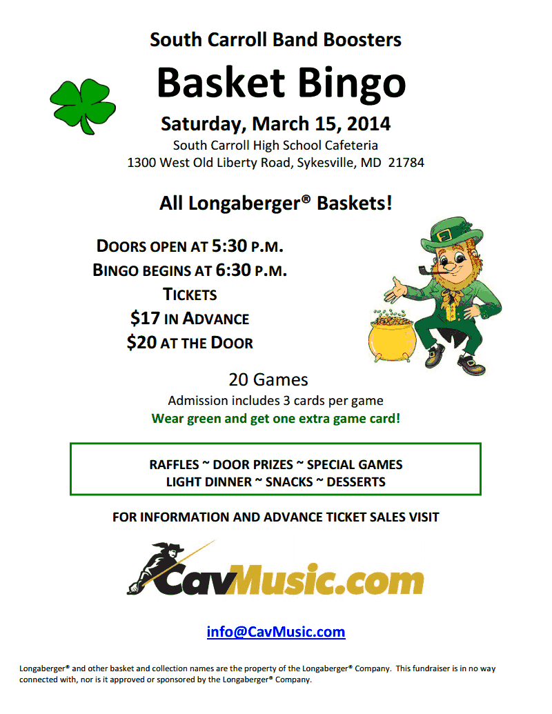 Basket Bingo 2014 Flyer